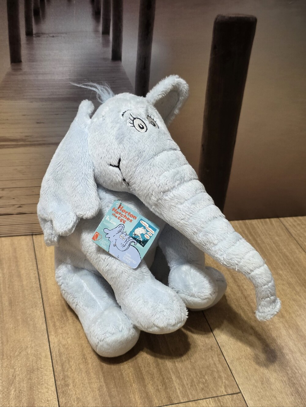 Dr Seuss Horton Elephant Plush Trunk Up Minky Gray Kohls Cares Stuffed